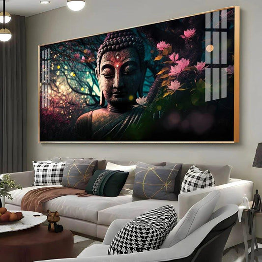 Calm Buddha Premium Acrylic Floating Wall Painting - Decor Smart