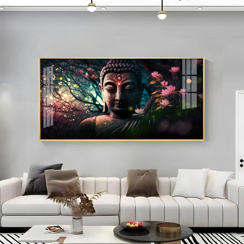 Calm Buddha Premium Acrylic Floating Wall Painting - Decor Smart