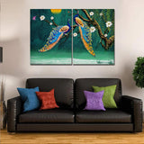 Canvas Bedroom Wall Painting of 2 Pieces Beautiful Bird Couple in Forest - Decor Smart