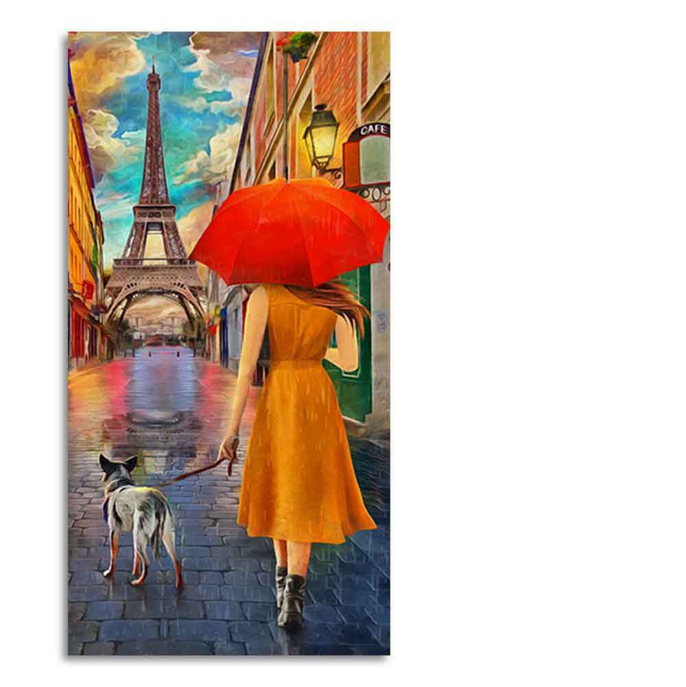 Canvas Wall Hanging Painting Rainy Day Street View of Paris - Decor Smart