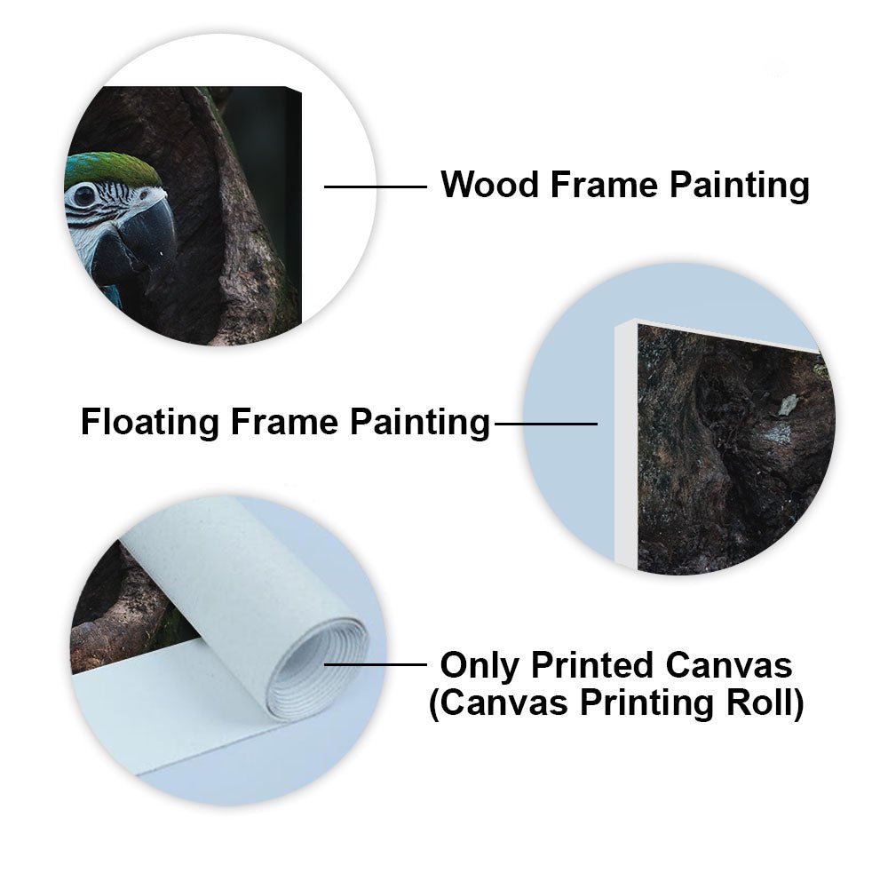 Macaw Parrot in Tree Hole – Canvas Wall Painting - Decor Smart