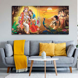 Canvas Wall Painting of Radhe Shyam in Forest - Decor Smart