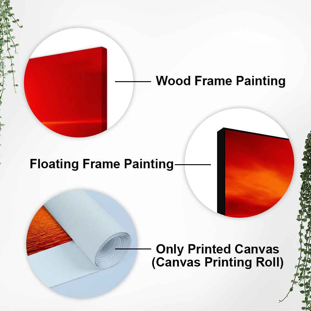Canvas Wall Painting of Scarlet Sunset Over Ocean - Decor Smart
