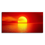 Canvas Wall Painting of Scarlet Sunset Over Ocean - Decor Smart