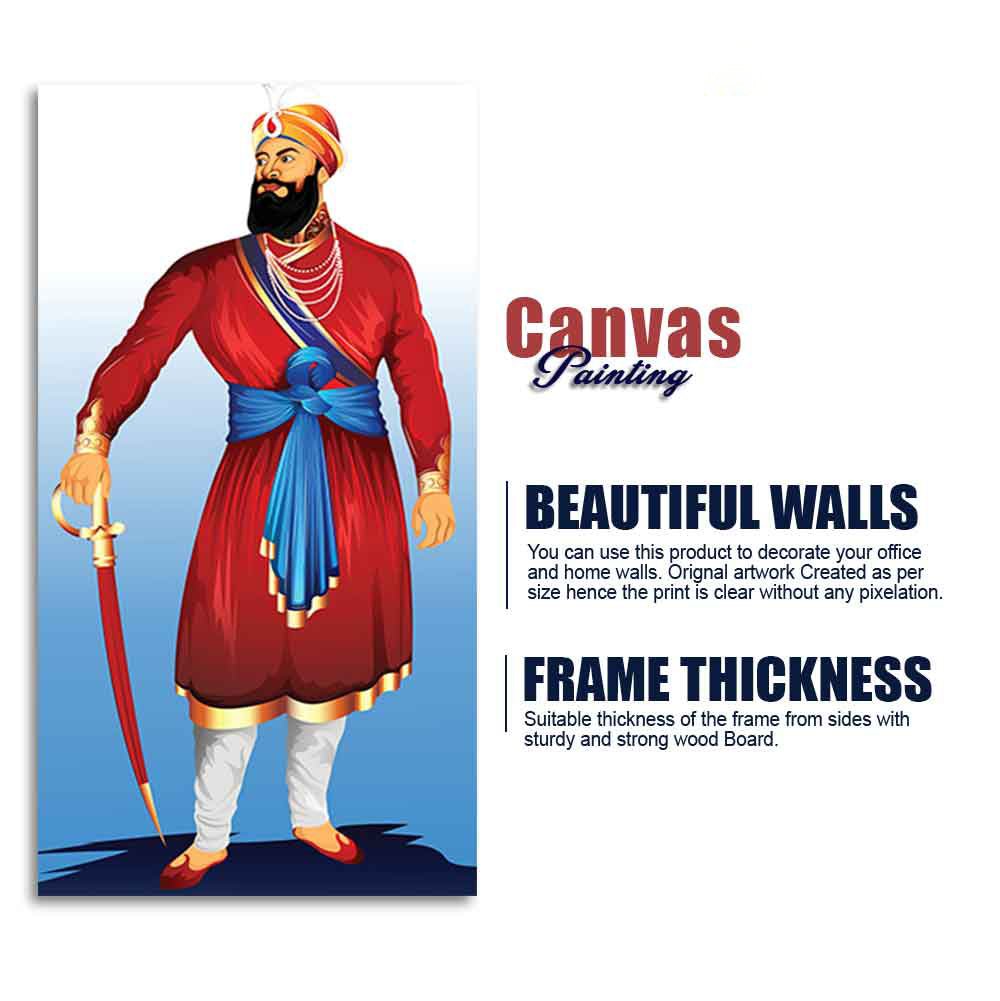 Canvas Wall Painting of Shri Guru Gobind Singh - Decor Smart