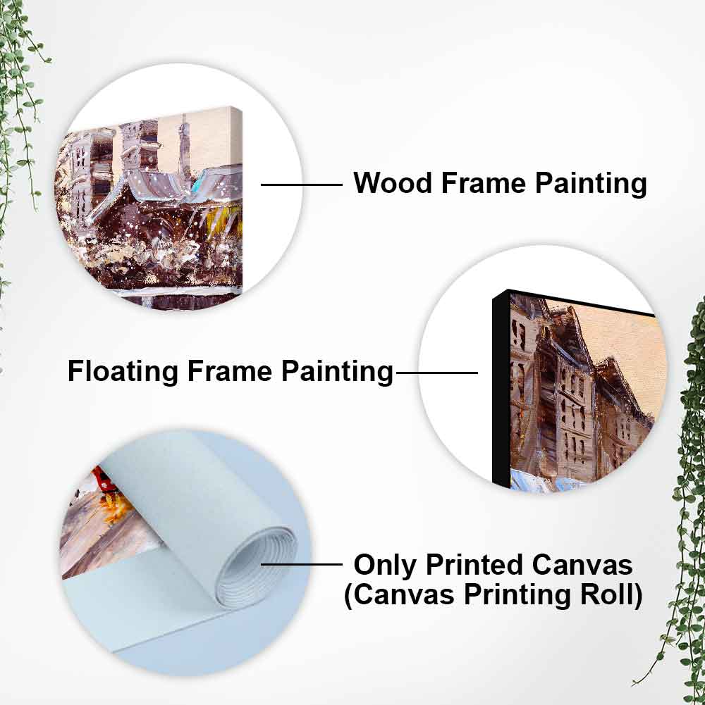 Canvas Wall Painting of Street view of London with Snowfall Background - Decor Smart