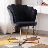 Charcoal Grey Rounded Back Comfy Velvet Accent Chair - Decor Smart