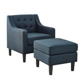 Charcoal Tufted Finish Comfy Lounge Accent Chair with Ottoman - Decor Smart