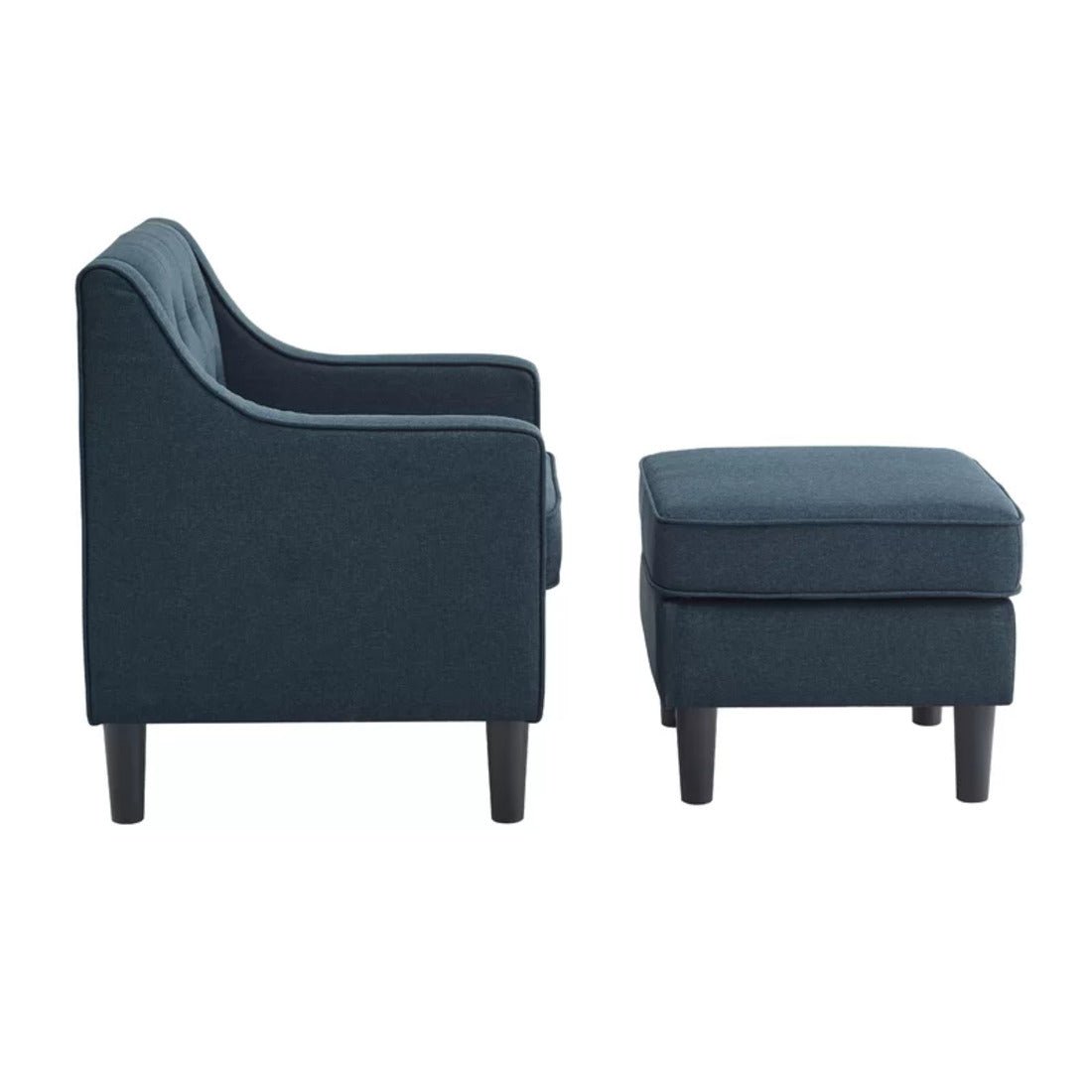 Charcoal Tufted Finish Comfy Lounge Accent Chair with Ottoman - Decor Smart