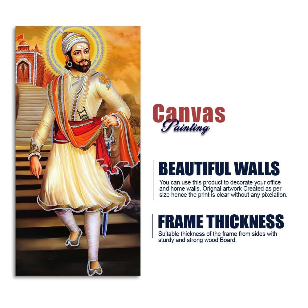Chhatrapati Shivaji Maharaj Premium Canvas Wall Painting - Decor Smart