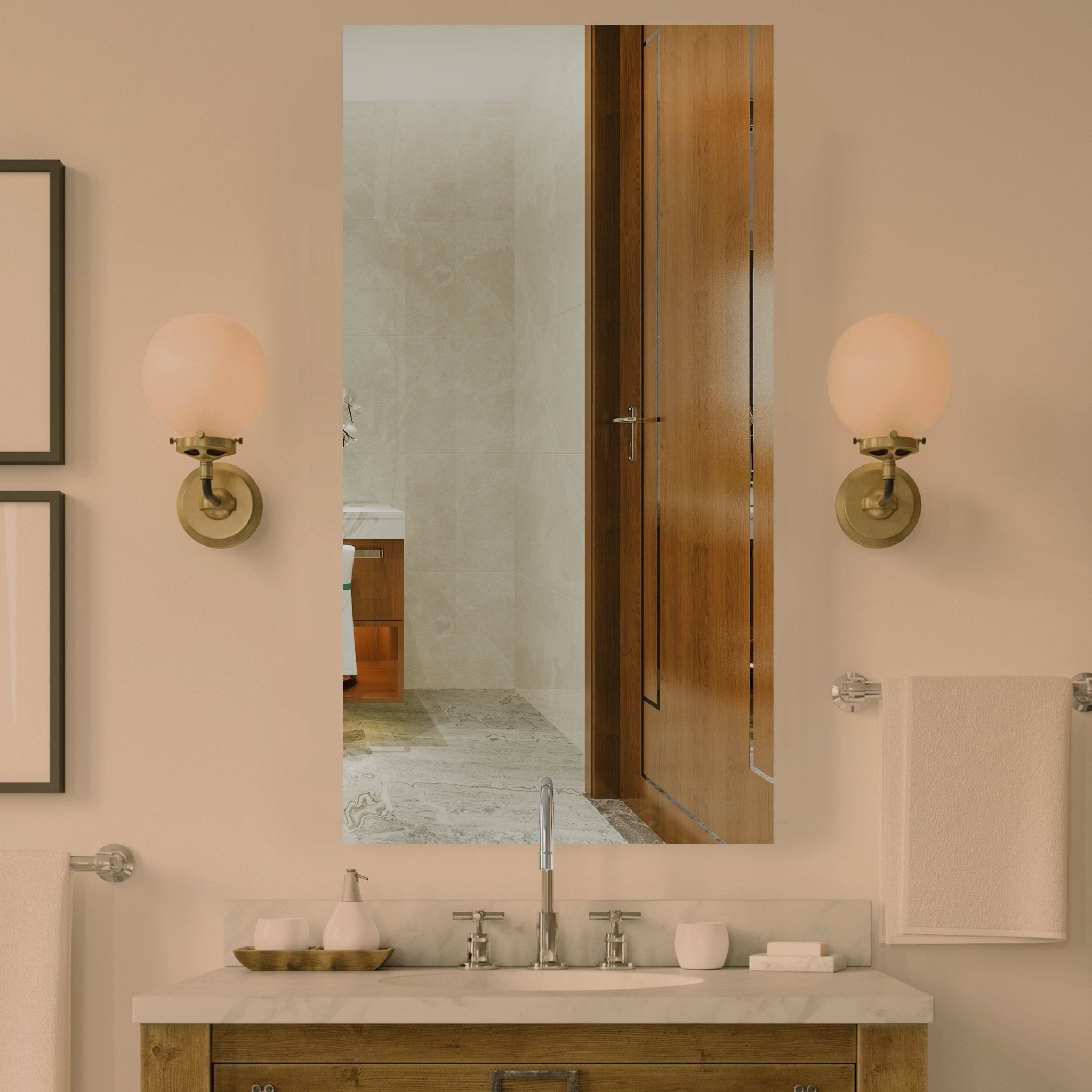 Chic & Minimalist Rectangular Bathroom Mirror With LED - Decor Smart