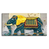 Classic and Royal Elephant with Golden Tusks wall Painting - Decor Smart