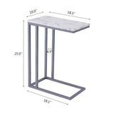 Classic C - Shaped White Marble Designer Side Table - Decor Smart