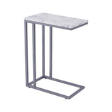 Classic C - Shaped White Marble Designer Side Table - Decor Smart