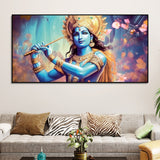 Classic Canvas Wall Panting of Lord Krishna Playing with Flute - Decor Smart