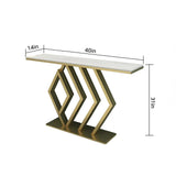 Classic Design Golden Console Table in Geometric Pattern - Decor Smart