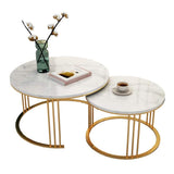 Classic Designer Tethered Iron Stand Coffee Table Set of 2 - Decor Smart