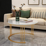 Classic Designer Tethered Iron Stand Coffee Table Set of 2 - Decor Smart