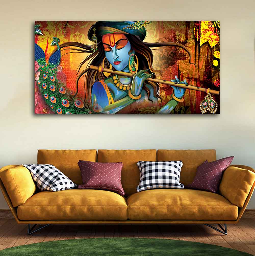 Classic Lord Krishna Premium Wall Painting - Decor Smart