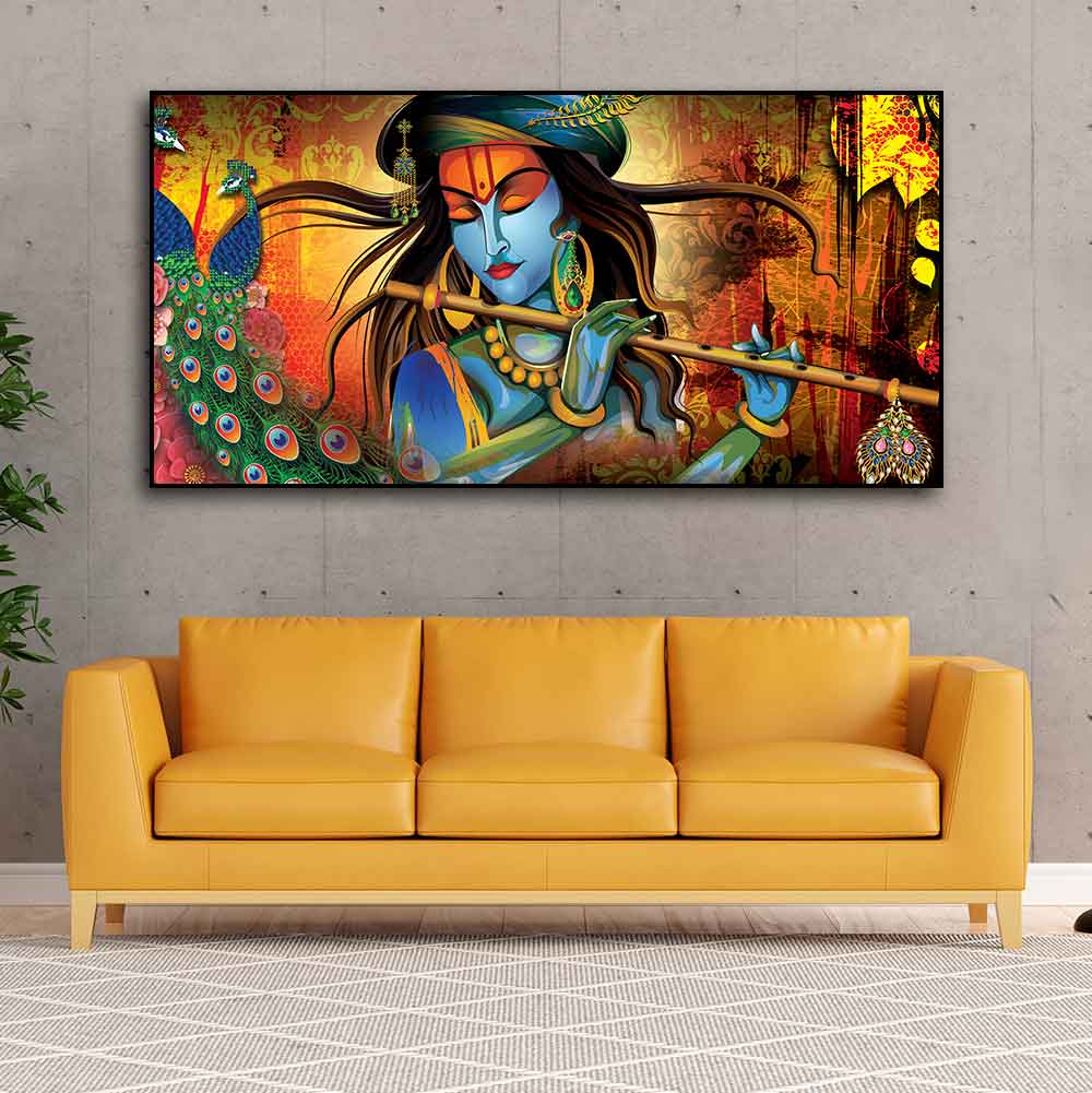 Classic Lord Krishna Premium Wall Painting - Decor Smart