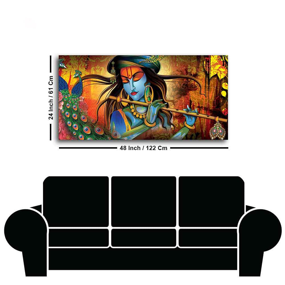 Classic Lord Krishna Premium Wall Painting - Decor Smart