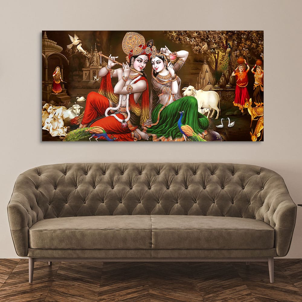 Classic Lord Radha Krishna Premium Wall Painting - Decor Smart