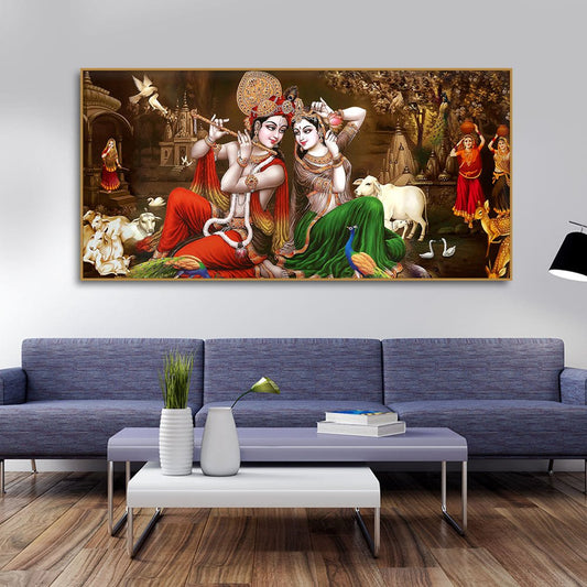 Classic Lord Radha Krishna Premium Wall Painting - Decor Smart
