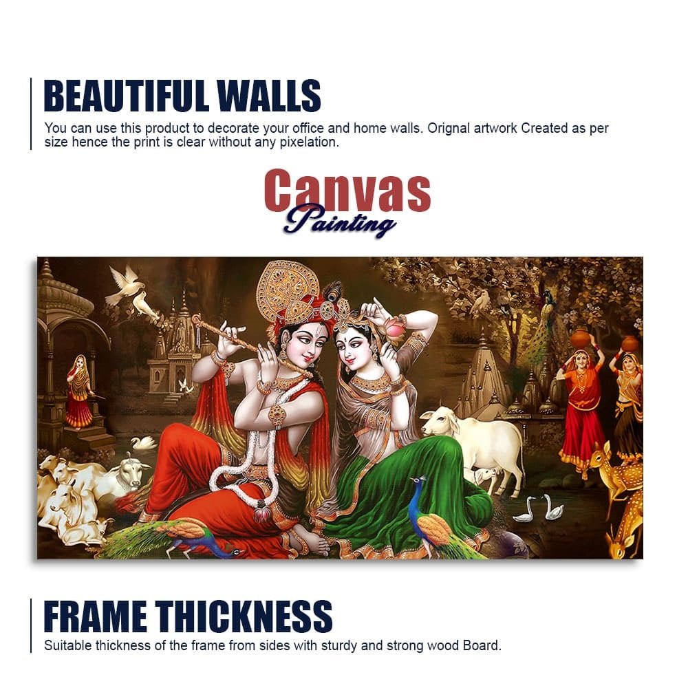Classic Lord Radha Krishna Premium Wall Painting - Decor Smart
