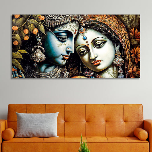 Classic Lord Radha Rani and krishna Canvas Wall Painting - Decor Smart
