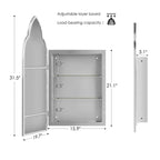 Classic Moroccan-Style Arched Bathroom Wall Mirror
