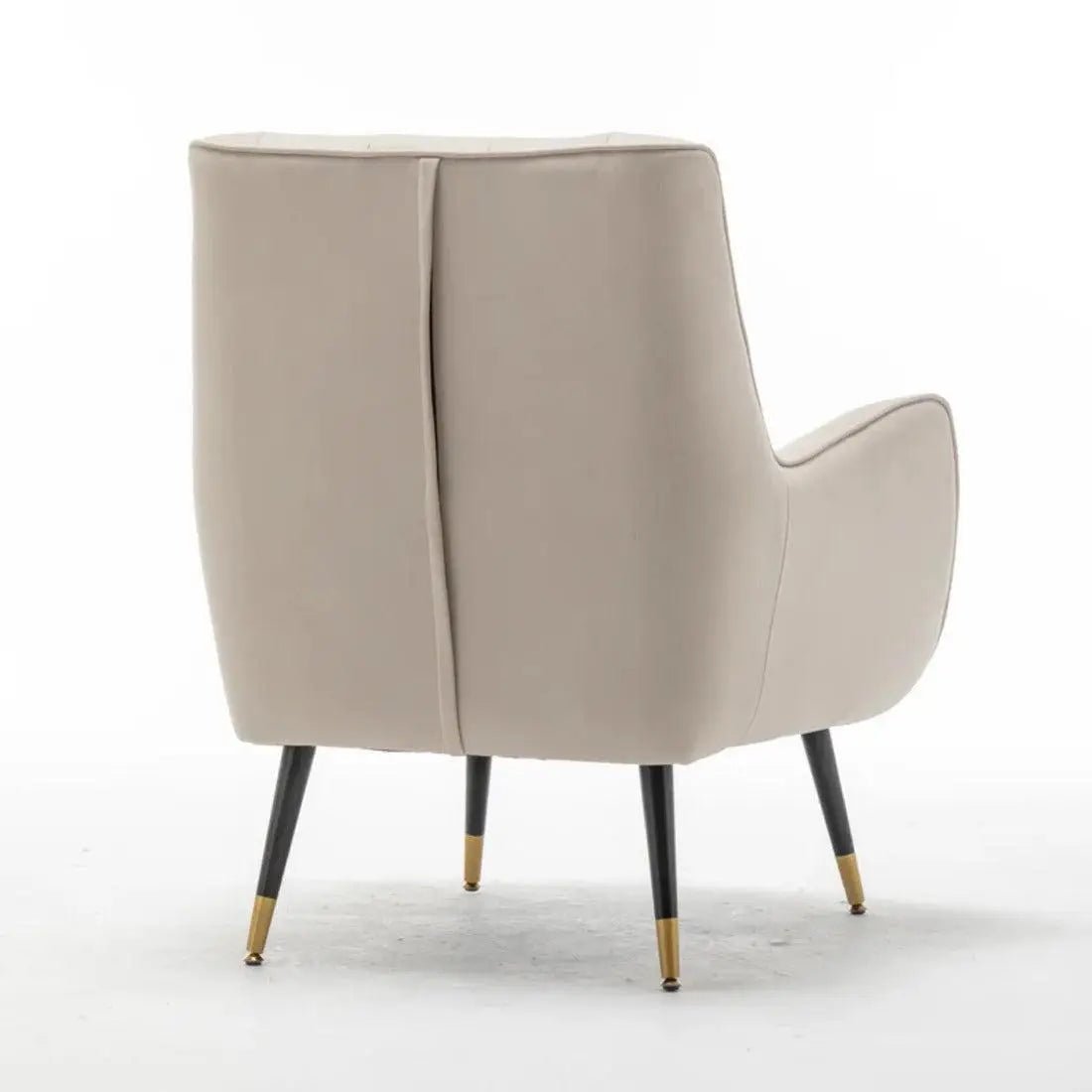 Classic Off - White Thick Padded Velvet Sofa Lounge Chair with Cushion - Decor Smart