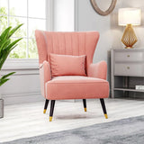 Classic Peach Chic Tufted Sofa Lounge Chair with Cushion - Decor Smart