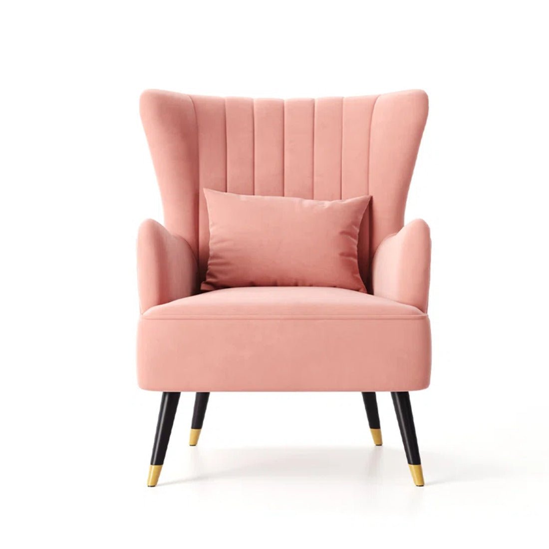 Classic Peach Chic Tufted Sofa Lounge Chair with Cushion - Decor Smart