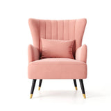 Classic Peach Chic Tufted Sofa Lounge Chair with Cushion - Decor Smart