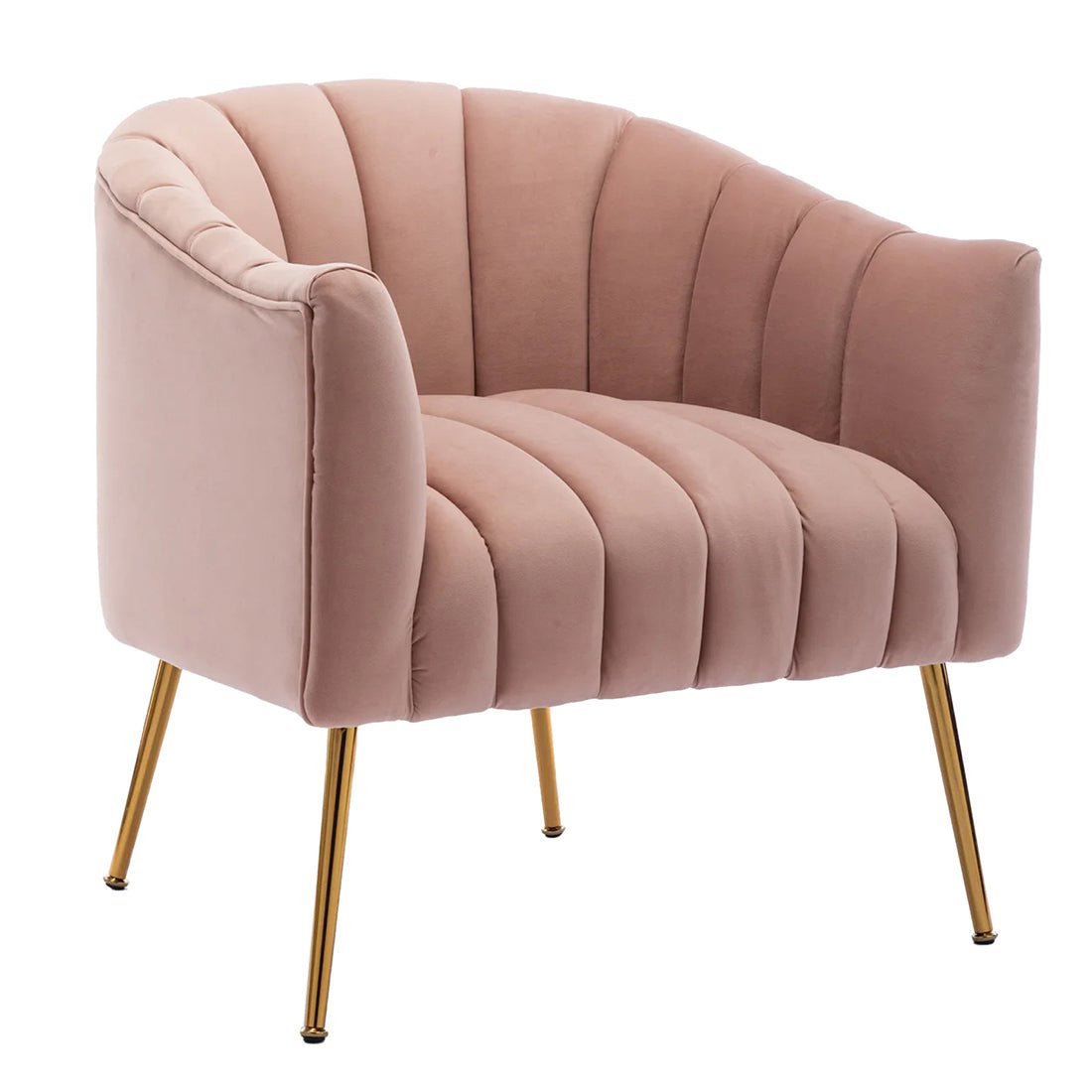 Classic Pink Tufted Velvet Sofa Lounge Chair - Decor Smart