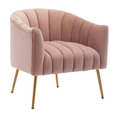 Classic Pink Tufted Velvet Sofa Lounge Chair - Decor Smart