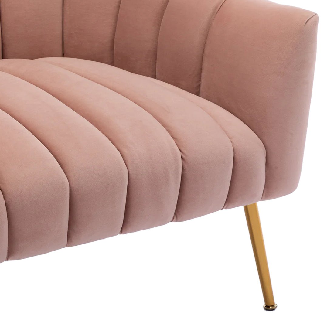 Classic Pink Tufted Velvet Sofa Lounge Chair - Decor Smart