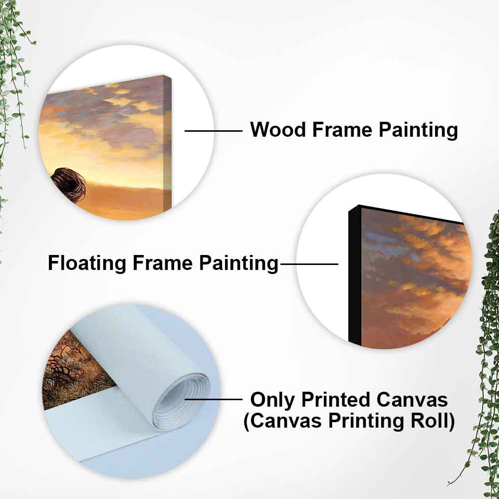 Classic Premium Quality Wall Painting of Brown Horse in Sunset - Decor Smart
