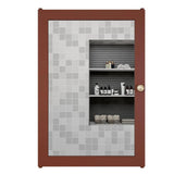 Classic Structured Wooden Bathroom Cabinet Mirror with 7 Spacious Shelves with Solid Brown Finish - Decor Smart