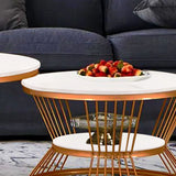 Classic Style Complementing Copper Coffee Table Set of 2 - Decor Smart
