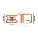 Classic Style Complementing Copper Coffee Table Set of 2 - Decor Smart