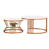 Classic Style Complementing Copper Coffee Table Set of 2 - Decor Smart