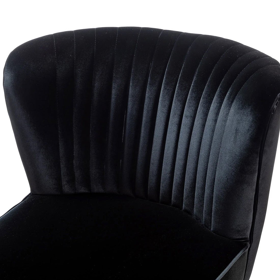 Classic Style Curved Back Black Velvet Accent Chair - Decor Smart