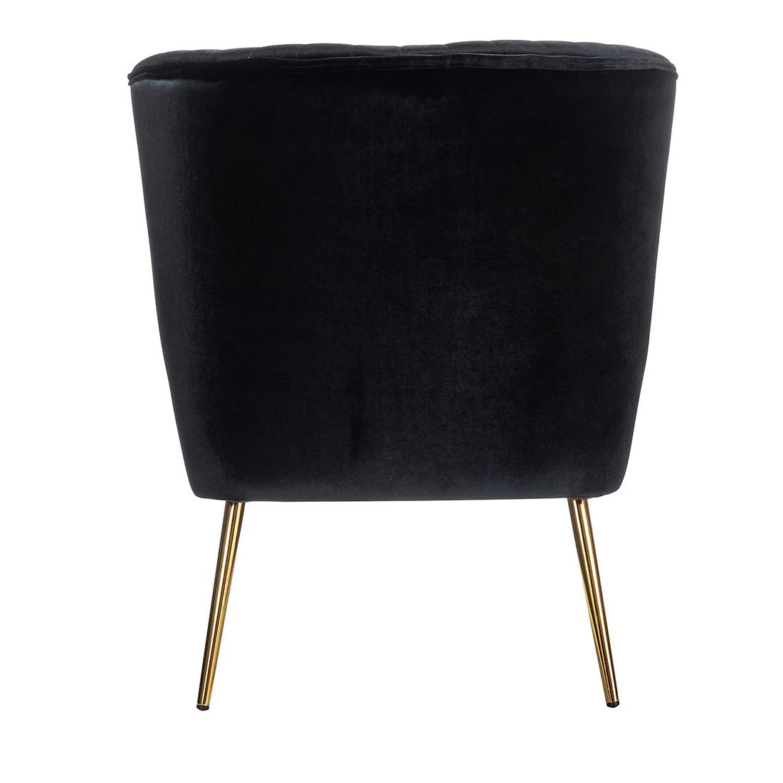 Classic Style Curved Back Black Velvet Accent Chair - Decor Smart