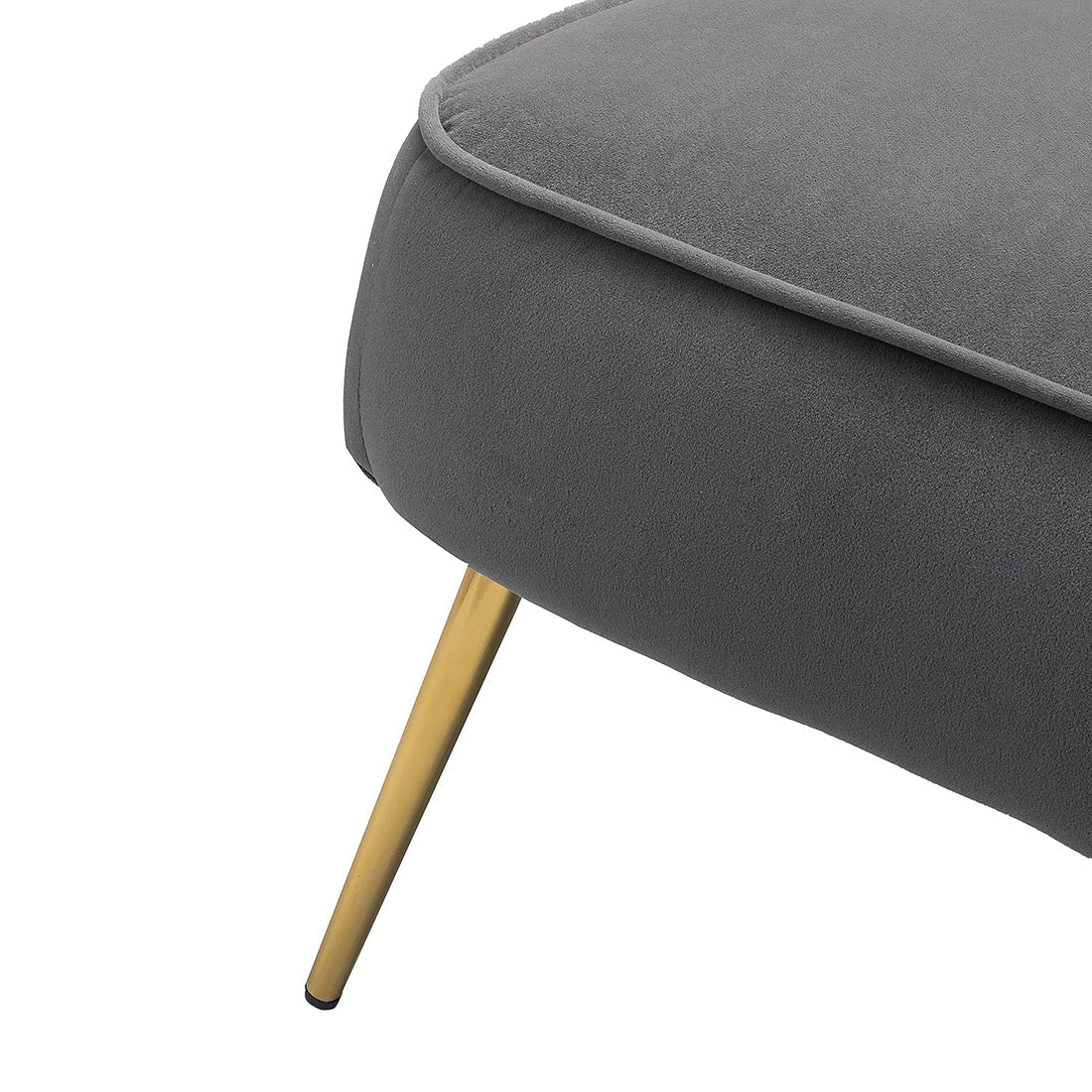 Classic Style Curved Back Grey Velvet Accent Chair - Decor Smart