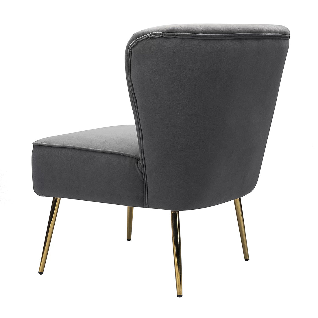 Classic Style Curved Back Grey Velvet Accent Chair - Decor Smart