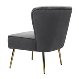 Classic Style Curved Back Grey Velvet Accent Chair - Decor Smart