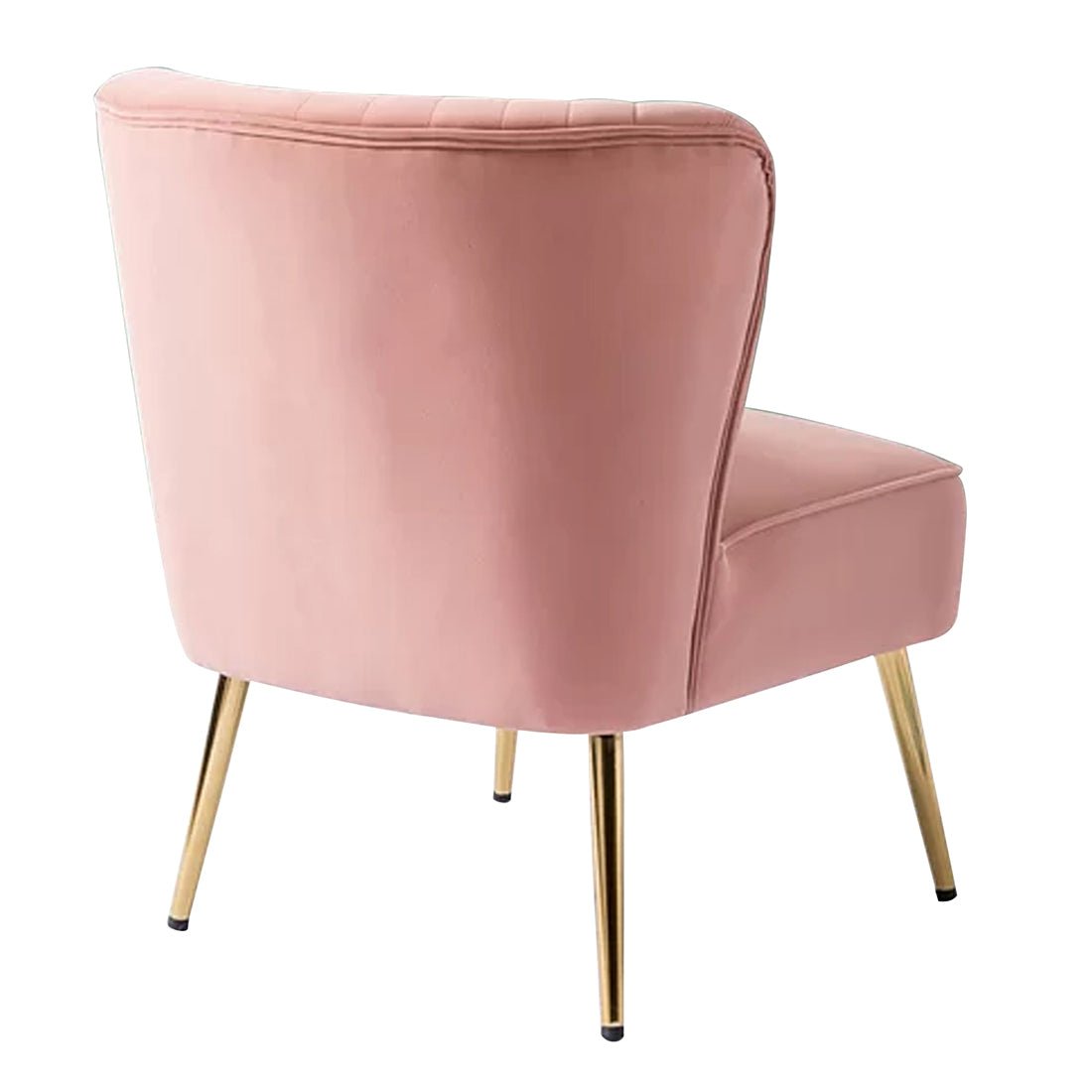 Classic Style Curved Back Pink Velvet Accent Chair - Decor Smart