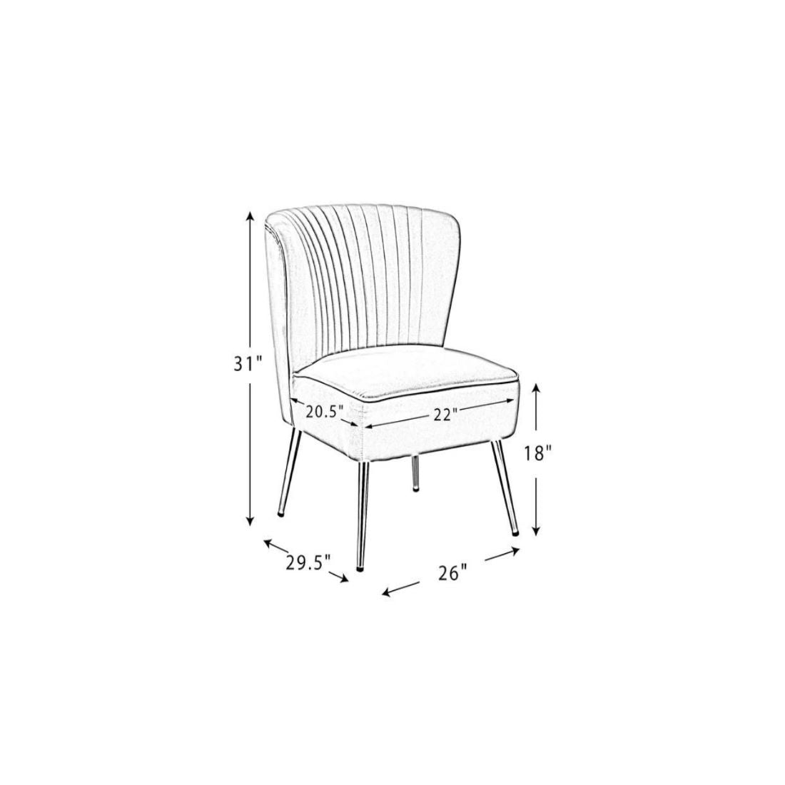 Classic Style Curved Back Teal Velvet Lounge Chair - Decor Smart