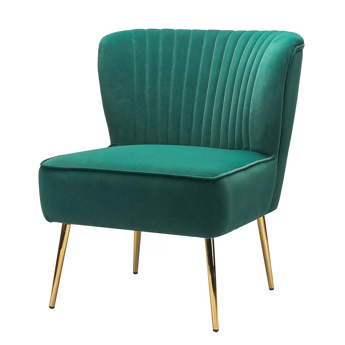 Classic Style Curved Back Teal Velvet Lounge Chair - Decor Smart